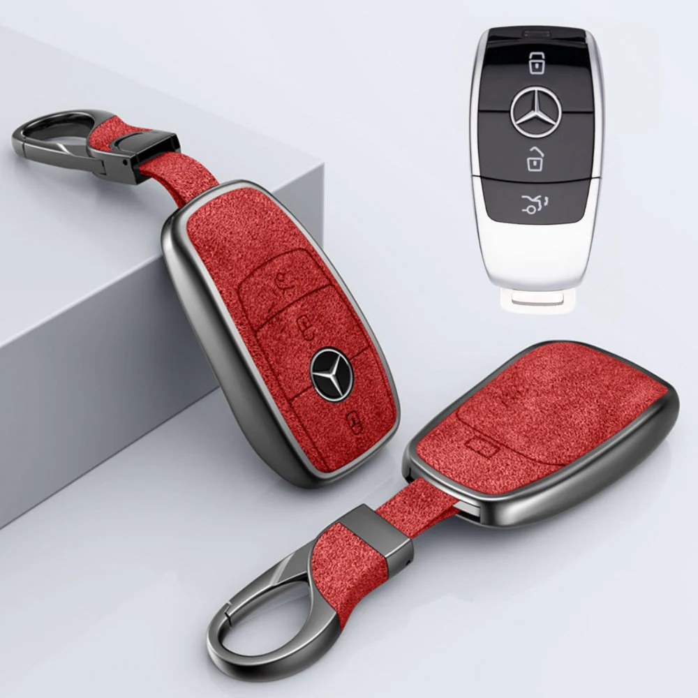 Mercedes Benz Aluminum Alloy Leather Car Key Fob Protection Case Cover For Benz A, C, E, S, G-Class, GLA, GLB, GLC, GLE, GLS, CLA, CLS, EQC - Image 13