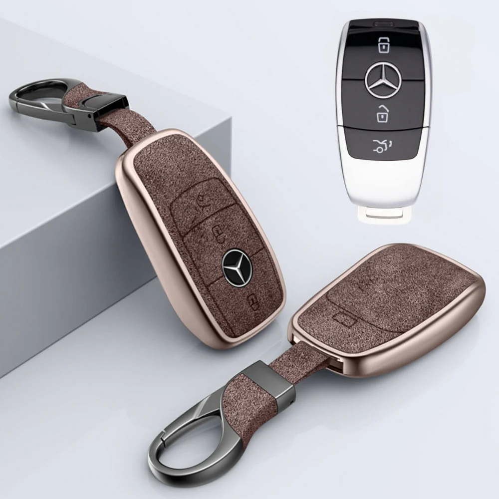Mercedes Benz Aluminum Alloy Leather Car Key Fob Protection Case Cover For Benz A, C, E, S, G-Class, GLA, GLB, GLC, GLE, GLS, CLA, CLS, EQC - Image 15
