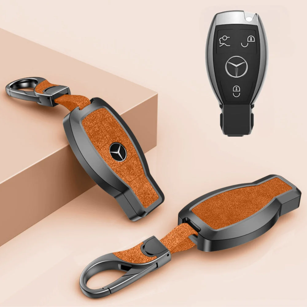 Mercedes Benz Aluminum Alloy Leather Car Key Fob Protection Case Cover For Benz A, C, E, S, G-Class, GLA, GLB, GLC, GLE, GLS, CLA, CLS, EQC - Image 20