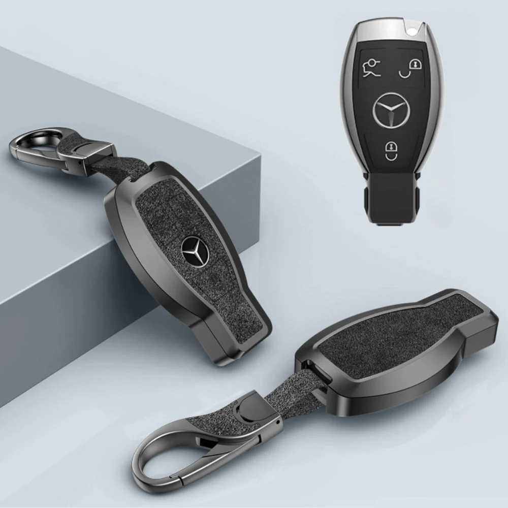 Mercedes Benz Aluminum Alloy Leather Car Key Fob Protection Case Cover For Benz A, C, E, S, G-Class, GLA, GLB, GLC, GLE, GLS, CLA, CLS, EQC - Image 21