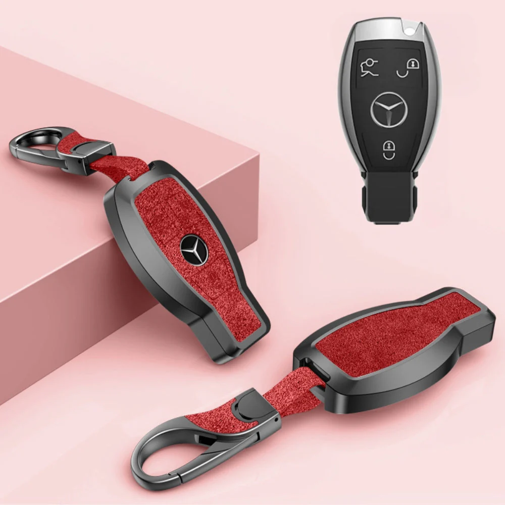 Mercedes Benz Aluminum Alloy Leather Car Key Fob Protection Case Cover For Benz A, C, E, S, G-Class, GLA, GLB, GLC, GLE, GLS, CLA, CLS, EQC - Image 22