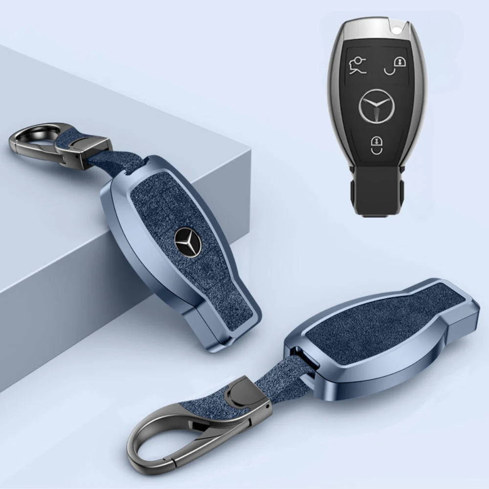 Mercedes Benz Aluminum Alloy Leather Car Key Fob Protection Case Cover For Benz A, C, E, S, G-Class, GLA, GLB, GLC, GLE, GLS, CLA, CLS, EQC - Image 23