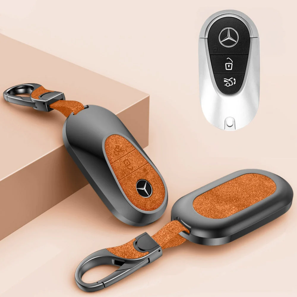 Mercedes Benz Aluminum Alloy Leather Car Key Fob Protection Case Cover For Benz A, C, E, S, G-Class, GLA, GLB, GLC, GLE, GLS, CLA, CLS, EQC - Image 29