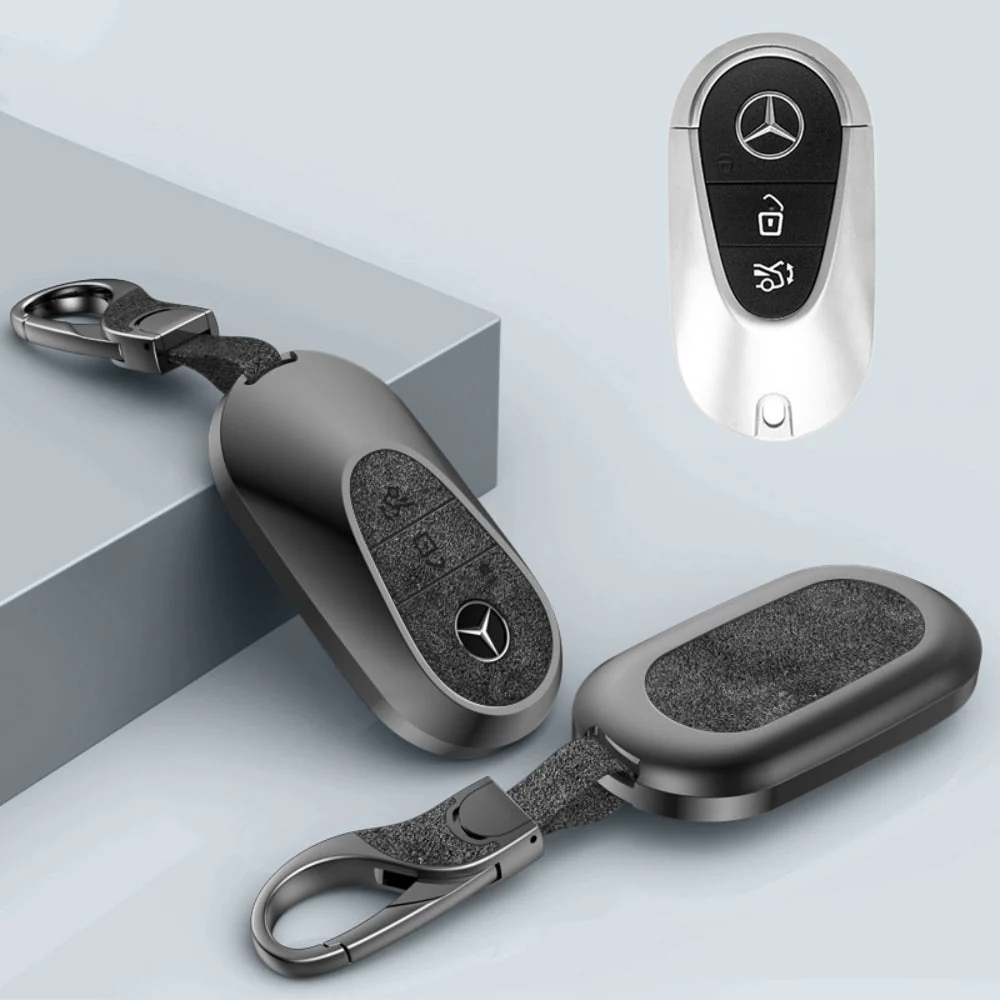 Mercedes Benz Aluminum Alloy Leather Car Key Fob Protection Case Cover For Benz A, C, E, S, G-Class, GLA, GLB, GLC, GLE, GLS, CLA, CLS, EQC - Image 30