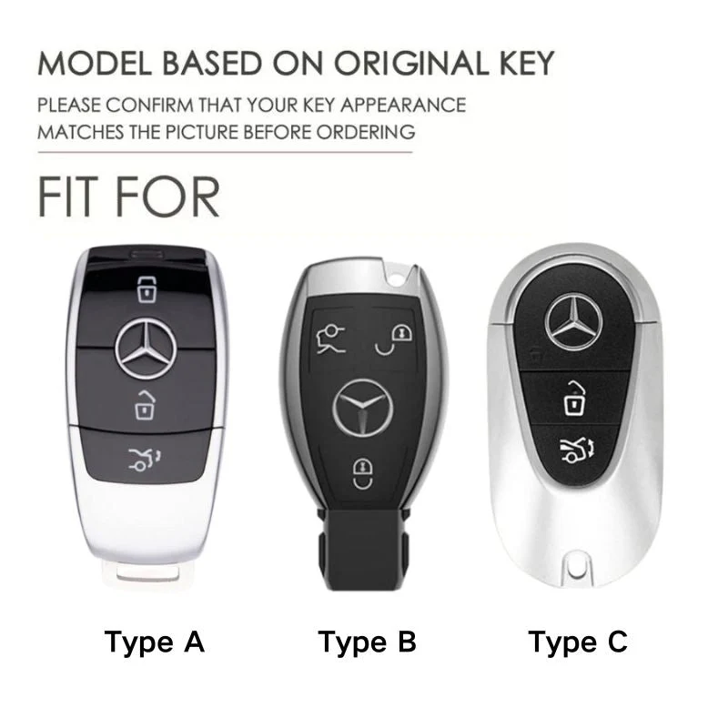 Mercedes Benz Aluminum Alloy Leather Car Key Fob Protection Case Cover For Benz A, C, E, S, G-Class, GLA, GLB, GLC, GLE, GLS, CLA, CLS, EQC - Image 7