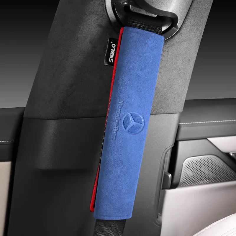 Mercedes-Benz Car Interior Accessory Suede Seat Belt Shoulder Pad for GLC, GLB, GLA, AMG, C-Class