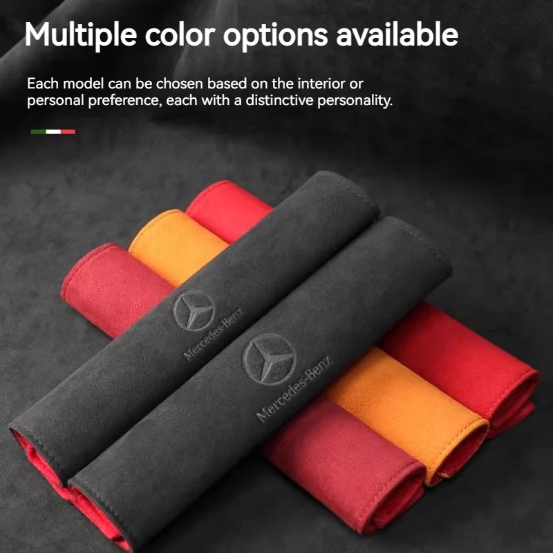 Mercedes-Benz Car Interior Accessory Suede Seat Belt Shoulder Pad for GLC, GLB, GLA, AMG, C-Class - Image 2