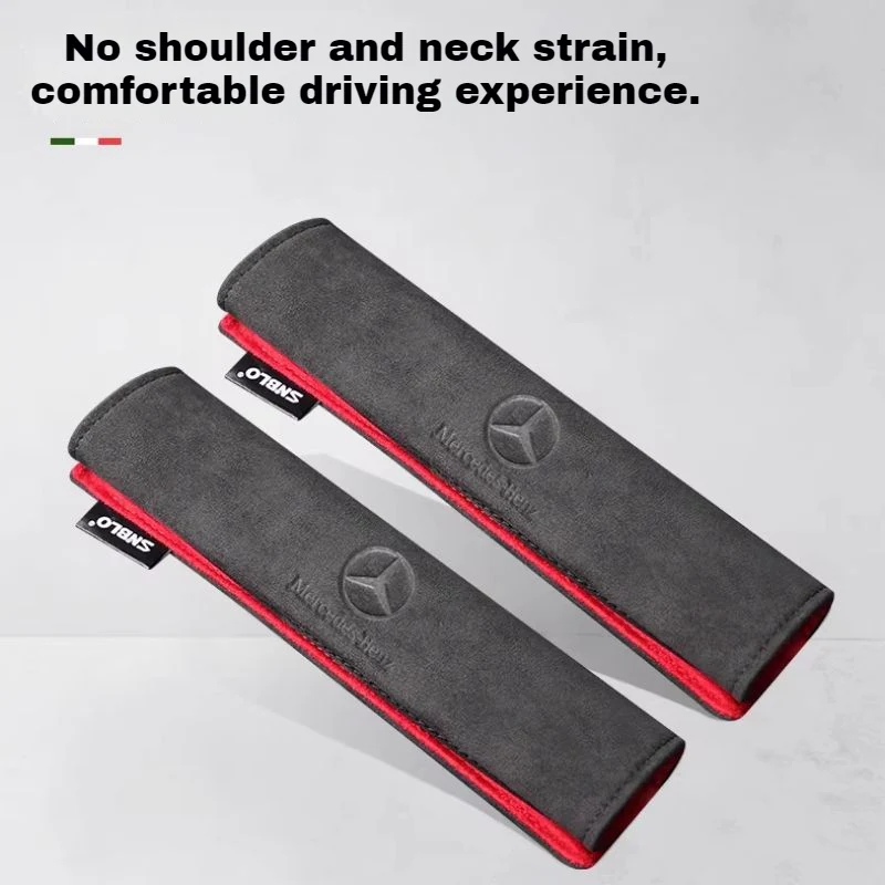 Mercedes-Benz Car Interior Accessory Suede Seat Belt Shoulder Pad for GLC, GLB, GLA, AMG, C-Class - Image 5
