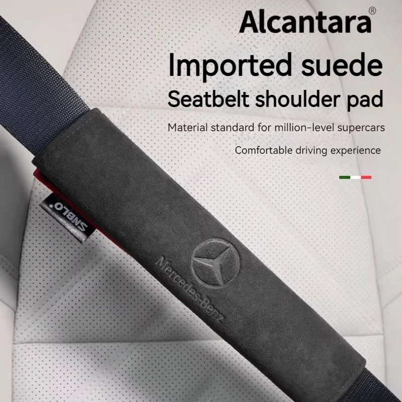 Mercedes-Benz Car Interior Accessory Suede Seat Belt Shoulder Pad for GLC, GLB, GLA, AMG, C-Class - Image 7