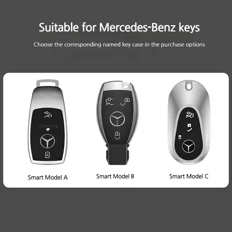 Mercedes Benz Glitter Leather Car Key Fob Case Cover For E300L, C260L, C200, GLB, A200L, S-Class, GLC260, GLE350, GLA - Image 2