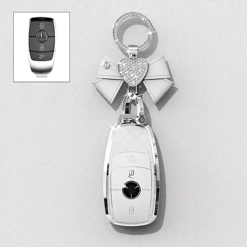 Mercedes Benz Luxury Diamond Pattern Key Fob Case For A-Class, C-Class, E-Class, S-Class, A200L, C260L, E300L & GLC300 - Image 10