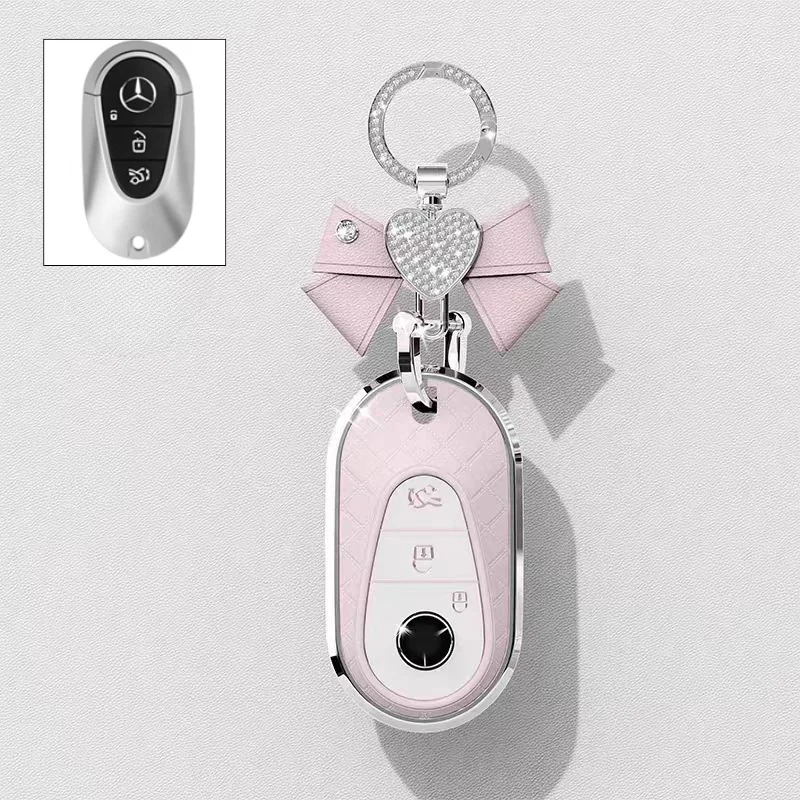 Mercedes Benz Luxury Diamond Pattern Key Fob Case For A-Class, C-Class, E-Class, S-Class, A200L, C260L, E300L & GLC300 - Image 11