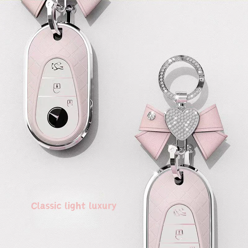 Mercedes Benz Luxury Diamond Pattern Key Fob Case For A-Class, C-Class, E-Class, S-Class, A200L, C260L, E300L & GLC300 - Image 4