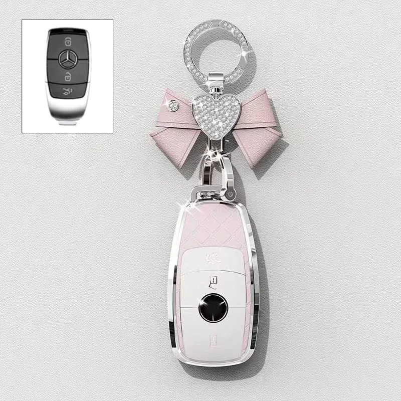 Mercedes Benz Luxury Diamond Pattern Key Fob Case For A-Class, C-Class, E-Class, S-Class, A200L, C260L, E300L & GLC300 - Image 6