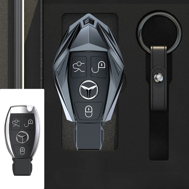 Mercedes Benz Mecha Style Zinc Alloy Car Key Fob Case Cover For Benz A, B, C, E, S, G-Class, GLA, GLB, GLC, GLE, GLS, CLA, CLS, EQC - Image 14
