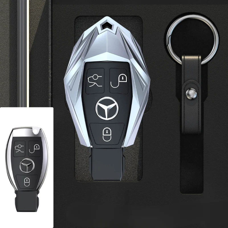 Mercedes Benz Mecha Style Zinc Alloy Car Key Fob Case Cover For Benz A, B, C, E, S, G-Class, GLA, GLB, GLC, GLE, GLS, CLA, CLS, EQC - Image 15