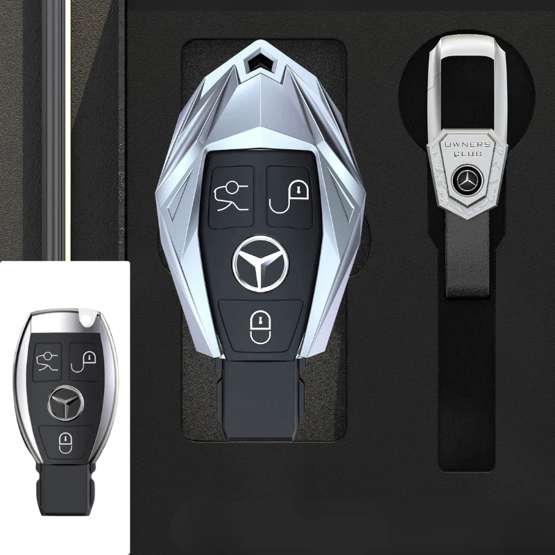 Mercedes Benz Mecha Style Zinc Alloy Car Key Fob Case Cover For Benz A, B, C, E, S, G-Class, GLA, GLB, GLC, GLE, GLS, CLA, CLS, EQC - Image 17