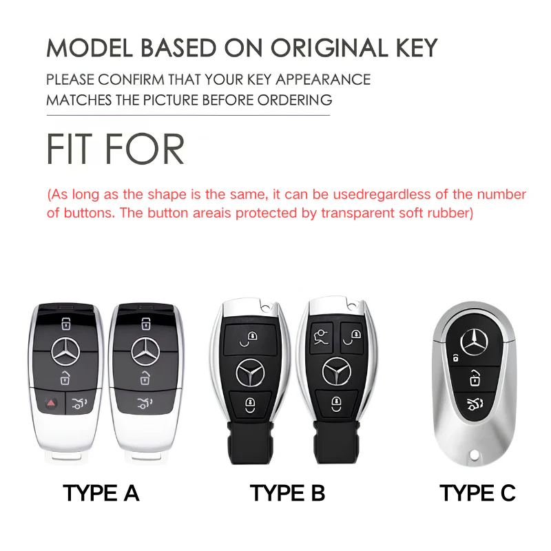 Mercedes Benz Mecha Style Zinc Alloy Car Key Fob Case Cover For Benz A, B, C, E, S, G-Class, GLA, GLB, GLC, GLE, GLS, CLA, CLS, EQC - Image 4