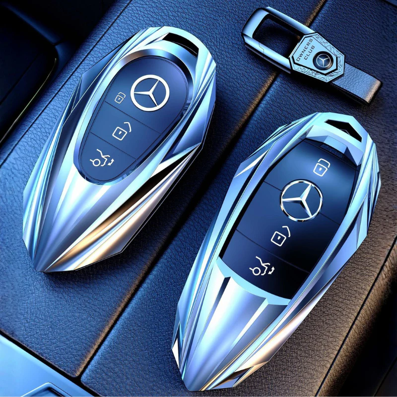 Mercedes Benz Mecha Style Zinc Alloy Car Key Fob Case Cover For Benz A, B, C, E, S, G-Class, GLA, GLB, GLC, GLE, GLS, CLA, CLS, EQC - Image 5