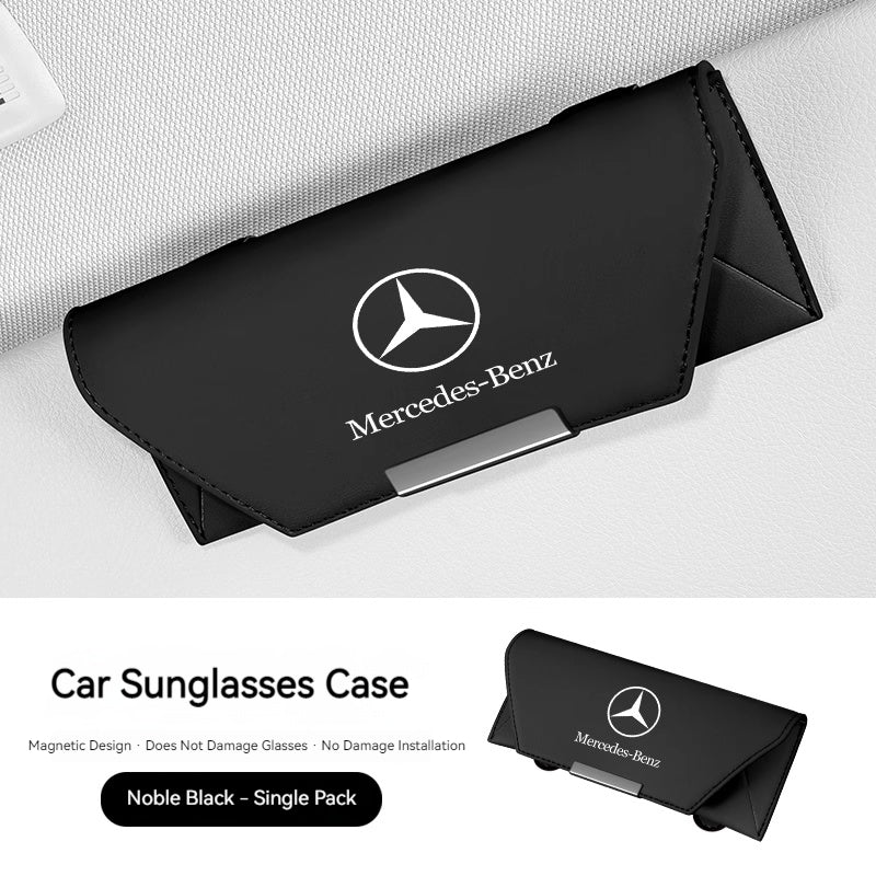 Mercedes-Benz Nappa Leather Car Sunglasses Holder for C-Class, E-Class, A-Class, E300L, GLA, GLC, GLB200/CLA — In-Car Sunglasses Clip Accessory - Image 2