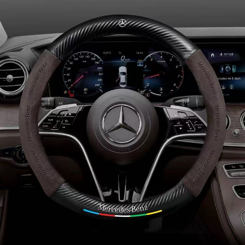 Mercedes-Benz Suede Carbon Fiber Car Steering Wheel Covers For C260L, C200L, GLC, GLA, E300L, A180, GLB220, CLA - Image 14
