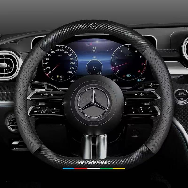 Mercedes-Benz Suede Carbon Fiber Car Steering Wheel Covers For C260L, C200L, GLC, GLA, E300L, A180, GLB220, CLA - Image 7