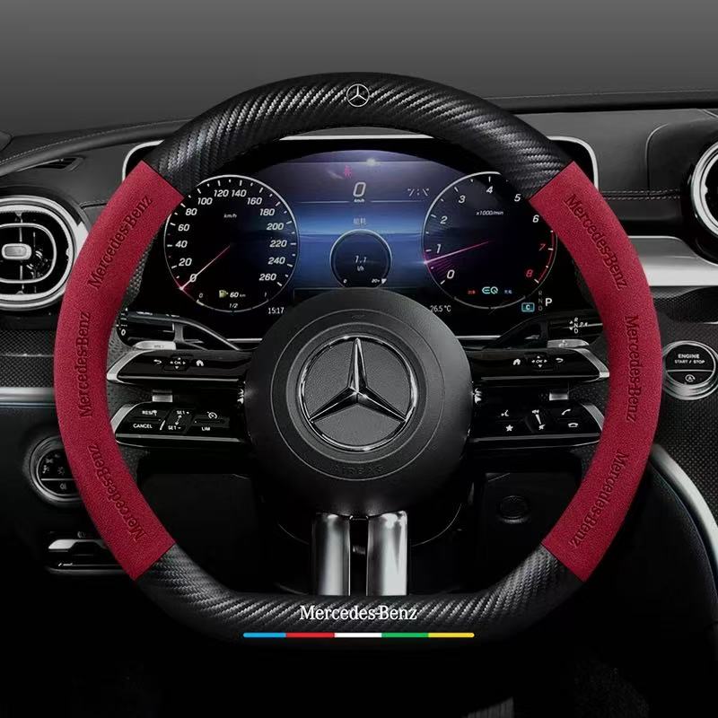 Mercedes-Benz Suede Carbon Fiber Car Steering Wheel Covers For C260L, C200L, GLC, GLA, E300L, A180, GLB220, CLA - Image 9
