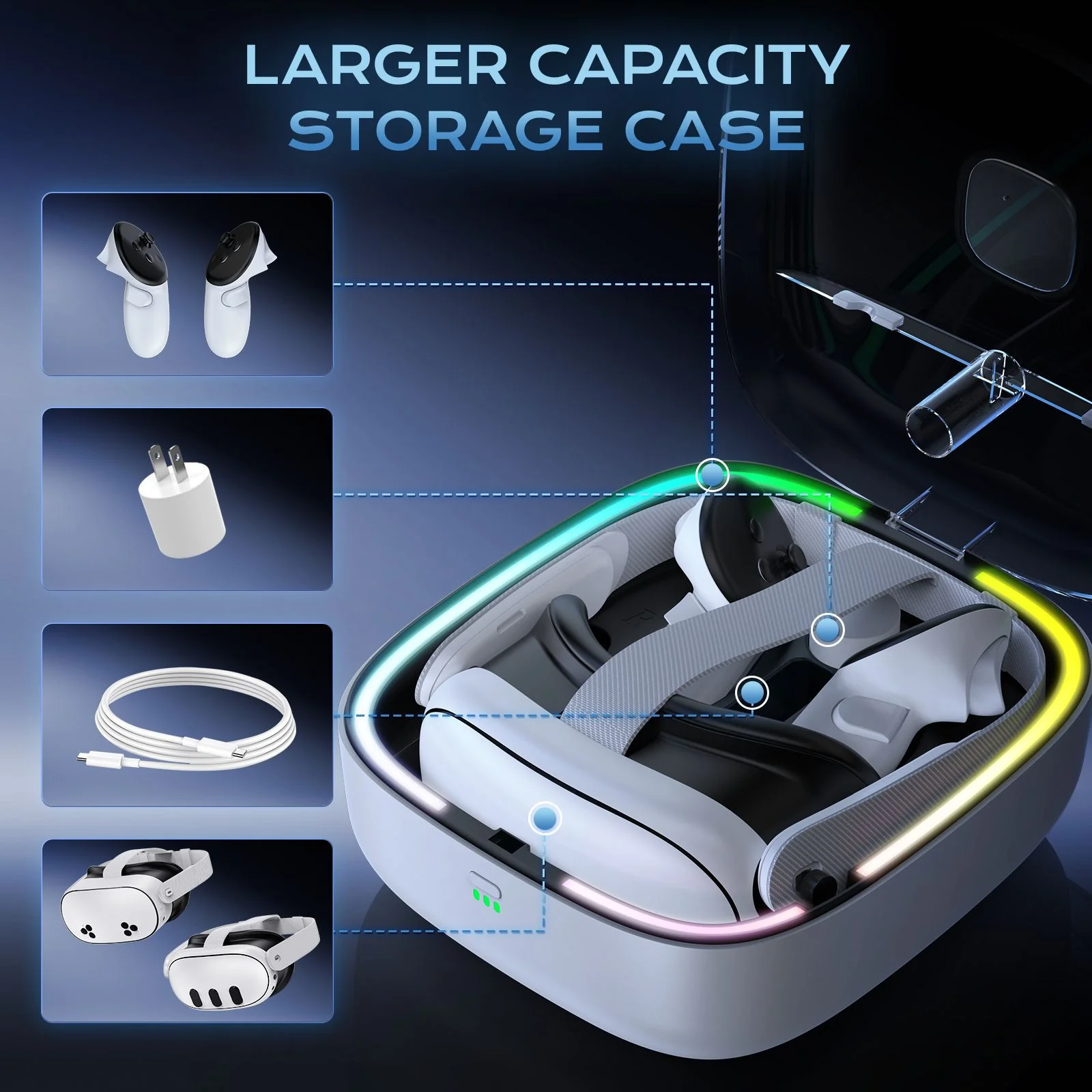 Meta Quest 3/3S - JYS VR Controllers Magnetic Charging Dock with Battery Kit - Image 5