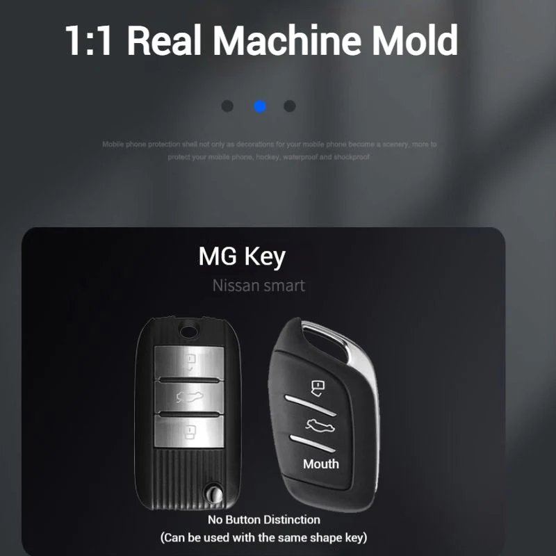MG Zinc Alloy + PU Leather Car Key Fob Case Cover For MG3, MG5, MG6, MG7, ZST, ZS, GS, MG ONE, MG4 EV - Image 4