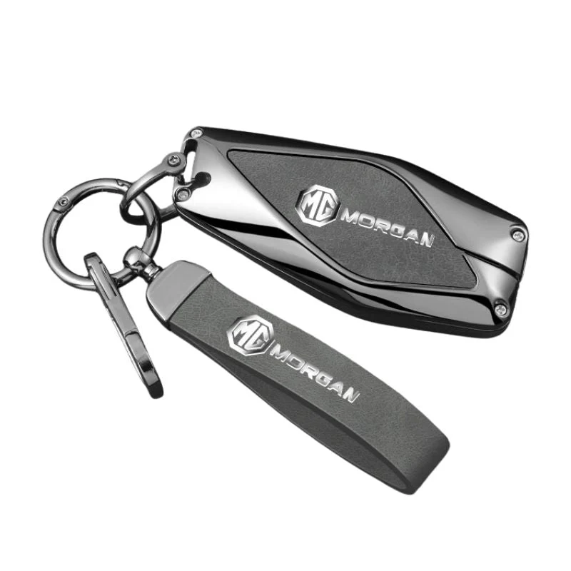 MG Zinc Alloy + PU Leather Smart Remote Control Car Key Fob Case Cover For MG ONE