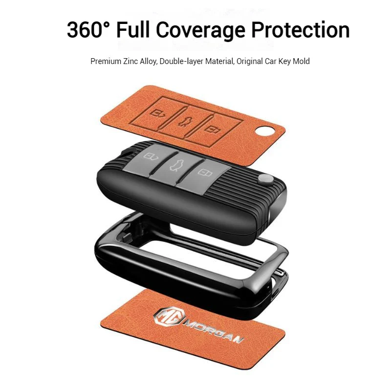 MG Zinc Alloy + PU Leather Smart Remote Control Car Key Fob Case Cover For MG ONE - Image 3