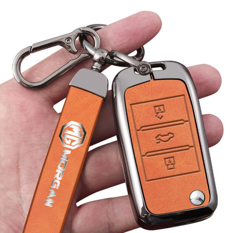 MG Zinc Alloy + PU Leather Smart Remote Control Car Key Fob Case Cover For MG ONE - Image 5