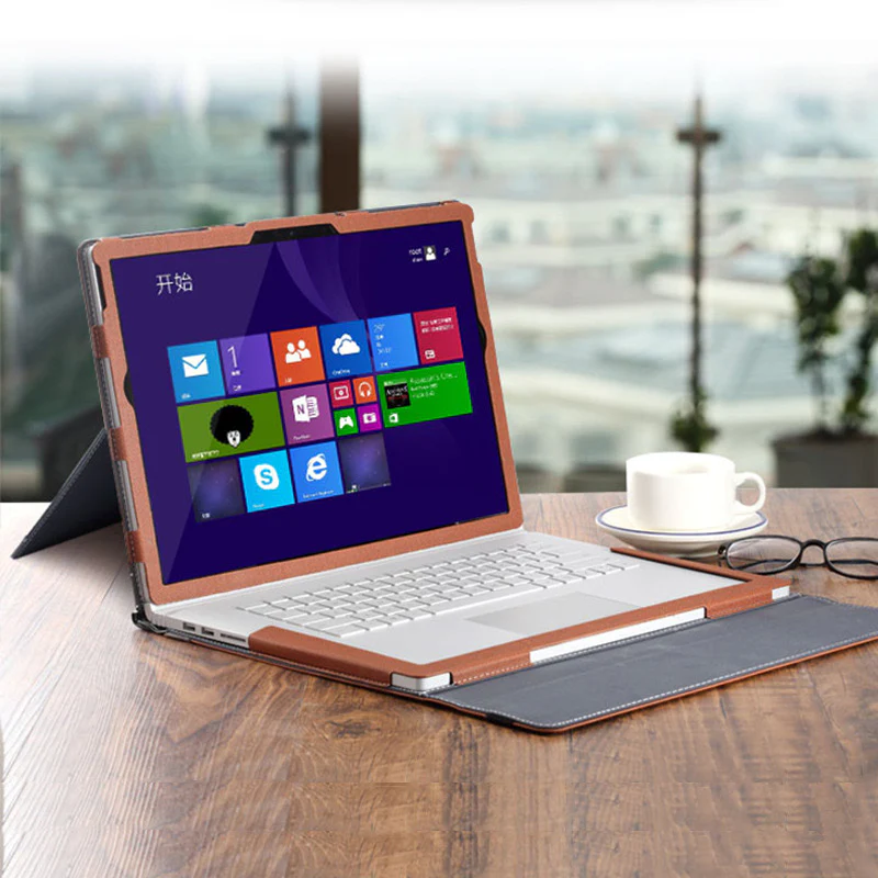 Microsoft Surface Book 2/3 Gen 15" - PU Leather Detachable Laptop Stand Protective Sleeves Case - Image 10