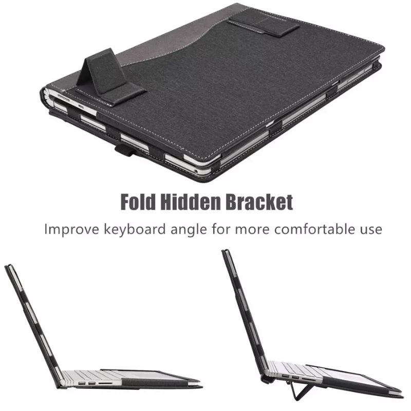 Microsoft Surface Book 2/3 Gen 15" - PU Leather Detachable Laptop Stand Protective Sleeves Case - Image 5