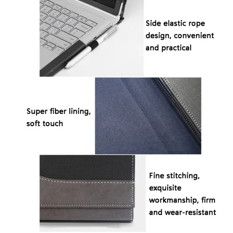 Microsoft Surface Book 2/3 Gen 15" - PU Leather Detachable Laptop Stand Protective Sleeves Case - Image 9
