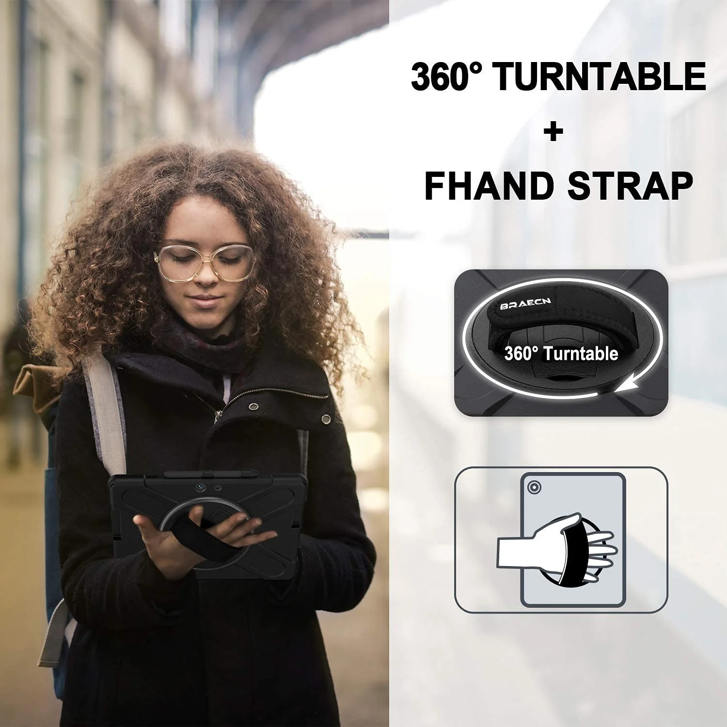 Microsoft Surface Go 1/2/3/4 - 360 Degree Rotate Shockproof Heavy Duty Tough Stand Case Cover With Strap & Pen Holder - Image 4