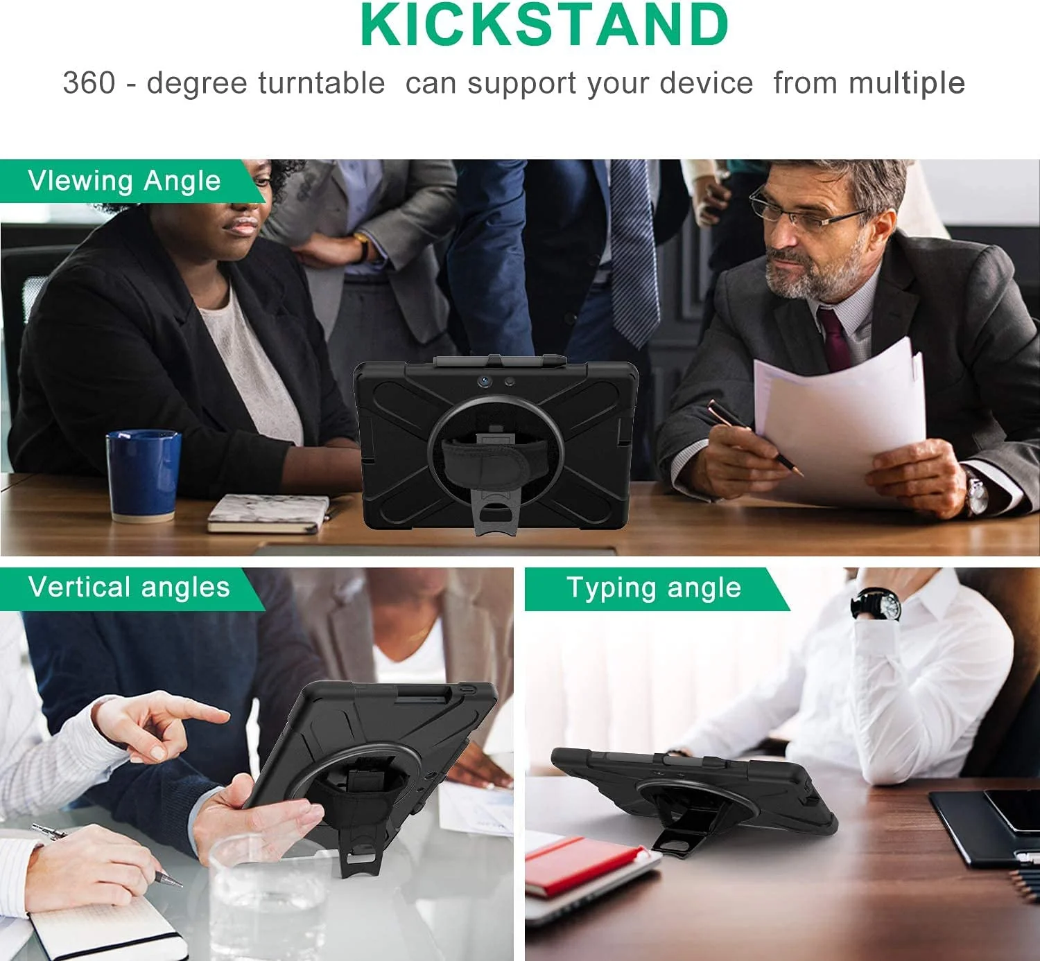 Microsoft Surface Go 1/2/3/4 - 360 Degree Rotate Shockproof Heavy Duty Tough Stand Case Cover With Strap & Pen Holder - Image 6