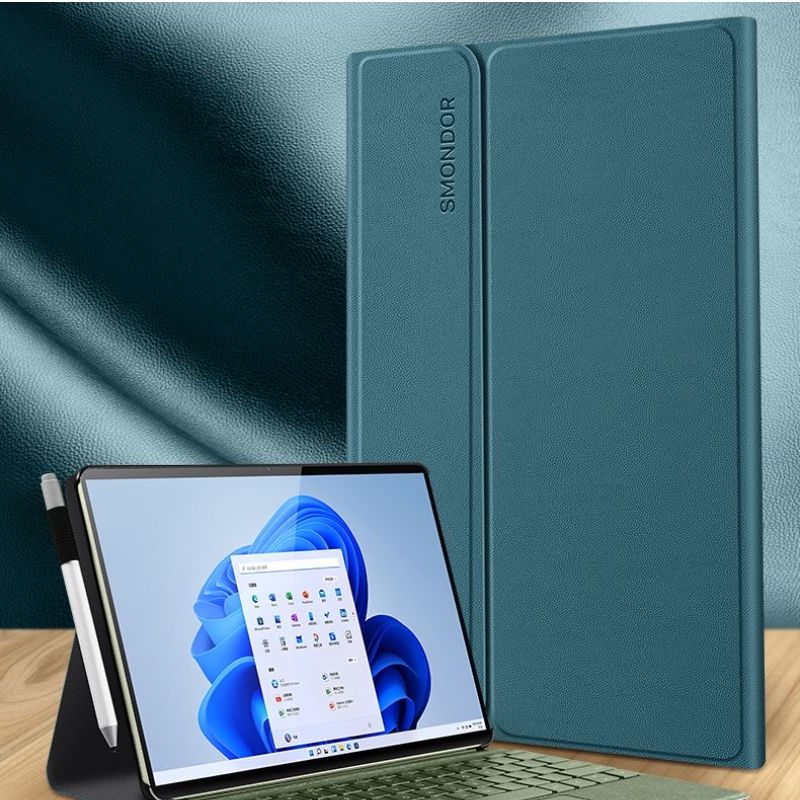 Microsoft Surface Pro 7 - Slim & Lightweight Leather Magnetic Buckle Case - Image 7