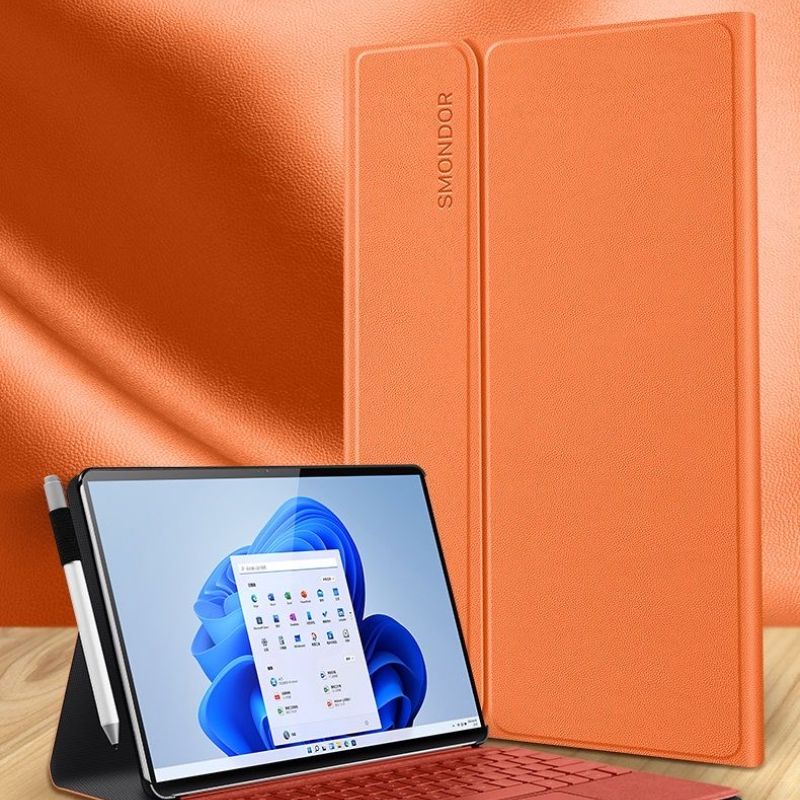 Microsoft Surface Pro 7 - Slim & Lightweight Leather Magnetic Buckle Case - Image 8