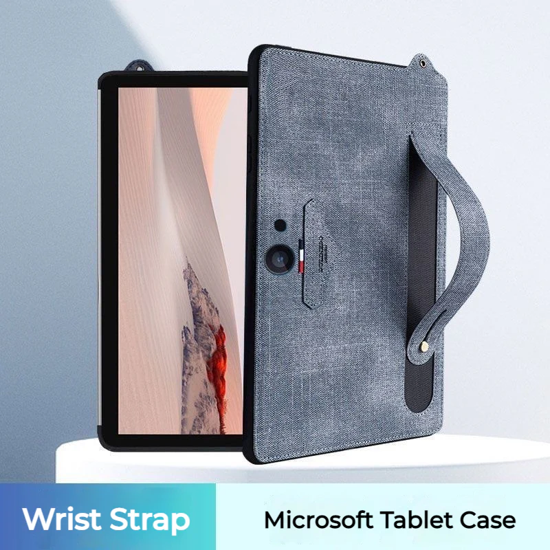 Microsoft Surface Go 1/2/3 - Full Body Shockproof Soft Case With Wrist Strap Stand - Image 2