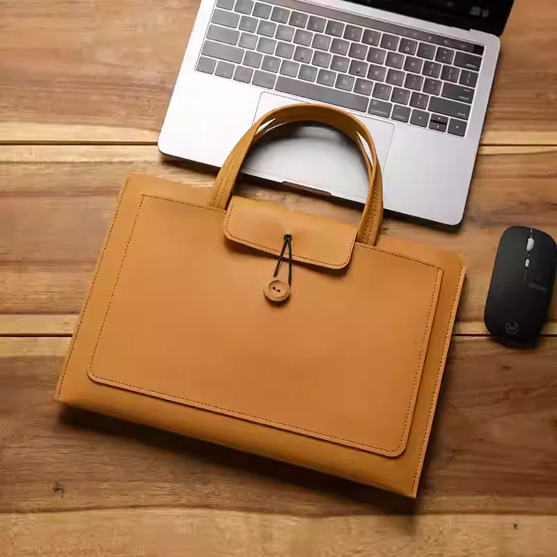 Universal Laptop 13"/ 14"/15"/16" - Business Minimalist Waterproof PU Soft Leather Carry Case - Image 2