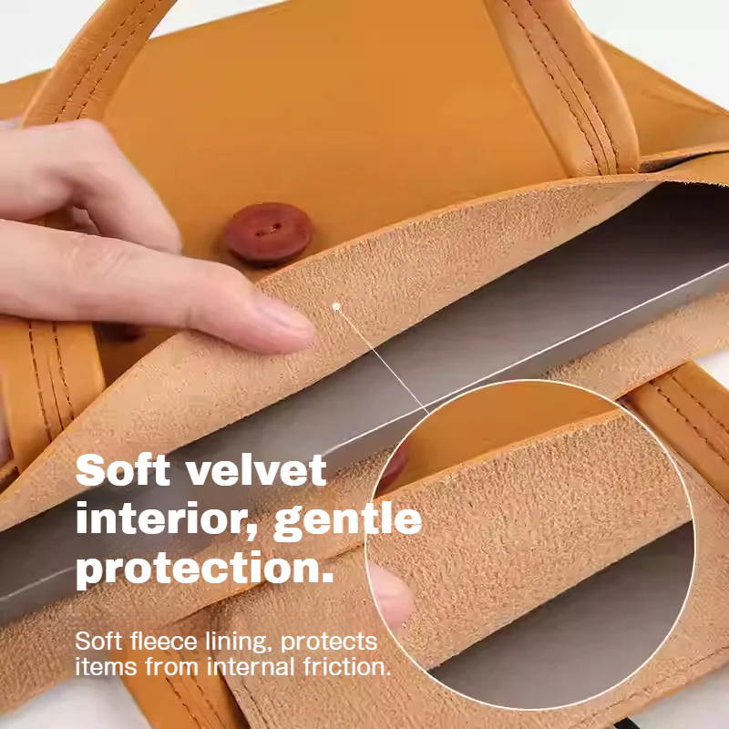 Universal Laptop 13"/ 14"/15"/16" - Business Minimalist Waterproof PU Soft Leather Carry Case - Image 3
