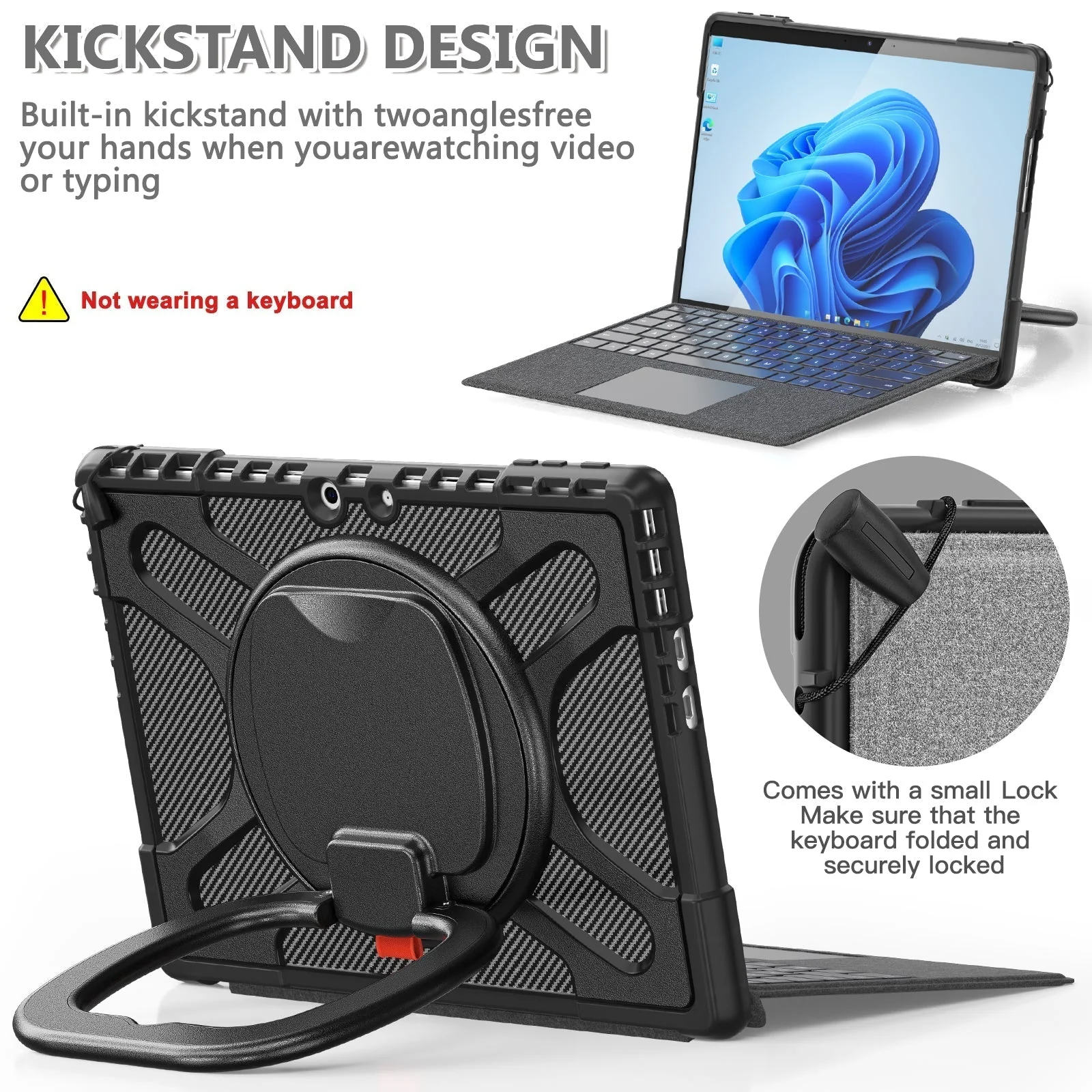 Microsoft Surface Go 1/2/3/4 - 360 Degree Rotate Shockproof Heavy Duty Tough Stand Case Cover With Pen Holder - Image 7
