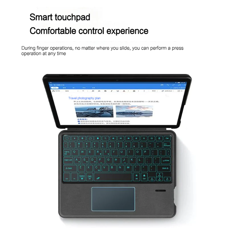 Vivo Pad 11" 2022 - PU Leather Flip Cover Smart Bluetooth Touch Keyboard Case - Image 5