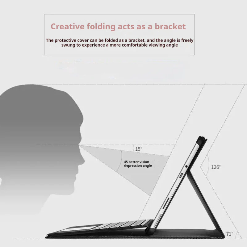 Microsoft Surface Go 1/2/3/4 - Business Slim Folding PU Leather Hard Back Shell - Image 12