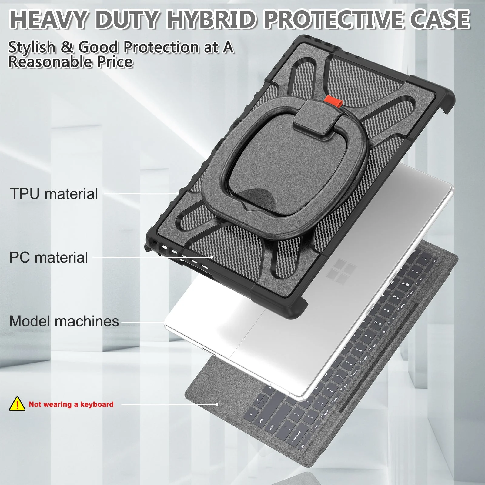 Microsoft Surface Pro 8 (1983) - 360 Degree Rotate Shockproof Heavy Duty Tough Stand Case Cover With Pen Holder - Image 10