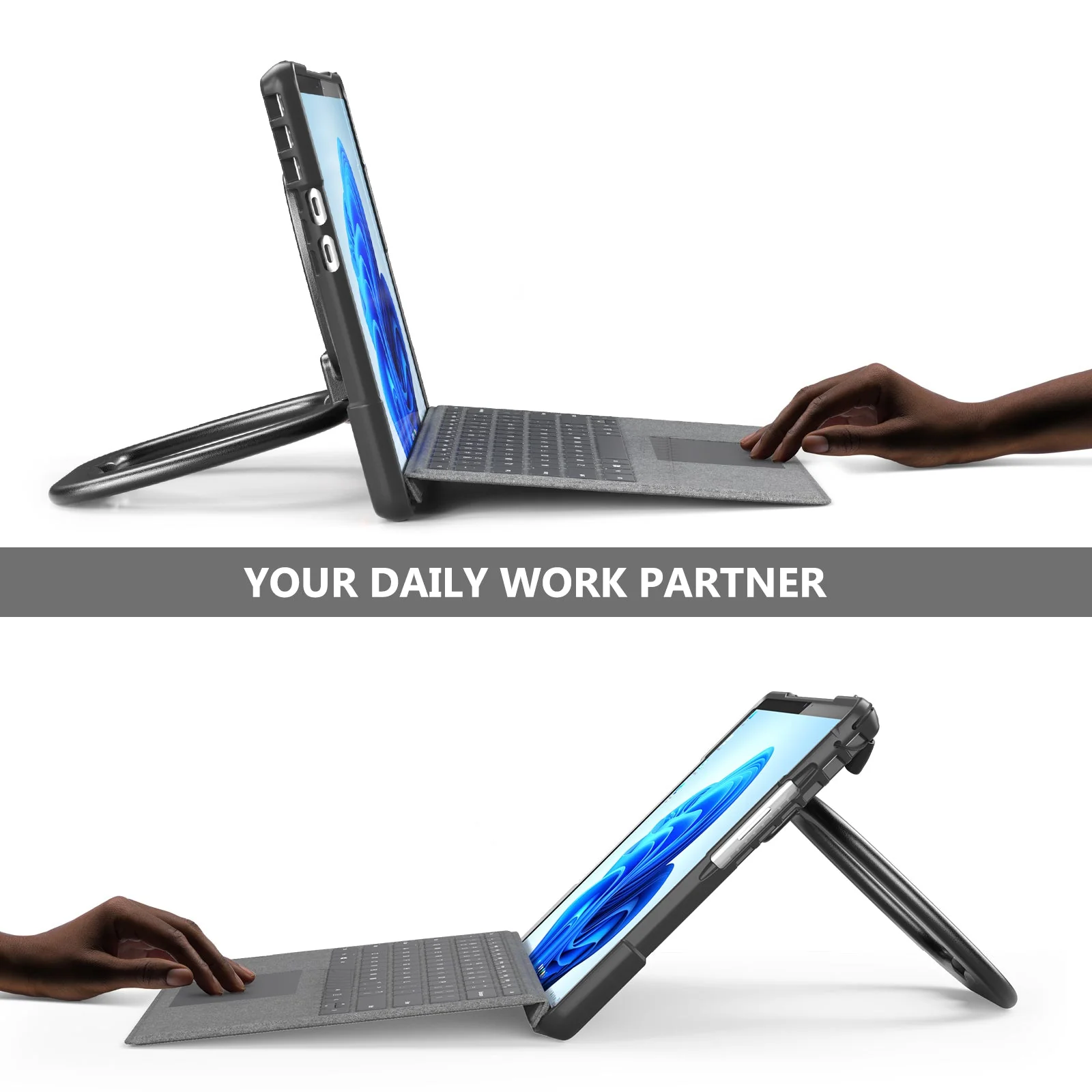 Microsoft Surface Pro 8 (1983) - 360 Degree Rotate Shockproof Heavy Duty Tough Stand Case Cover With Pen Holder - Image 16