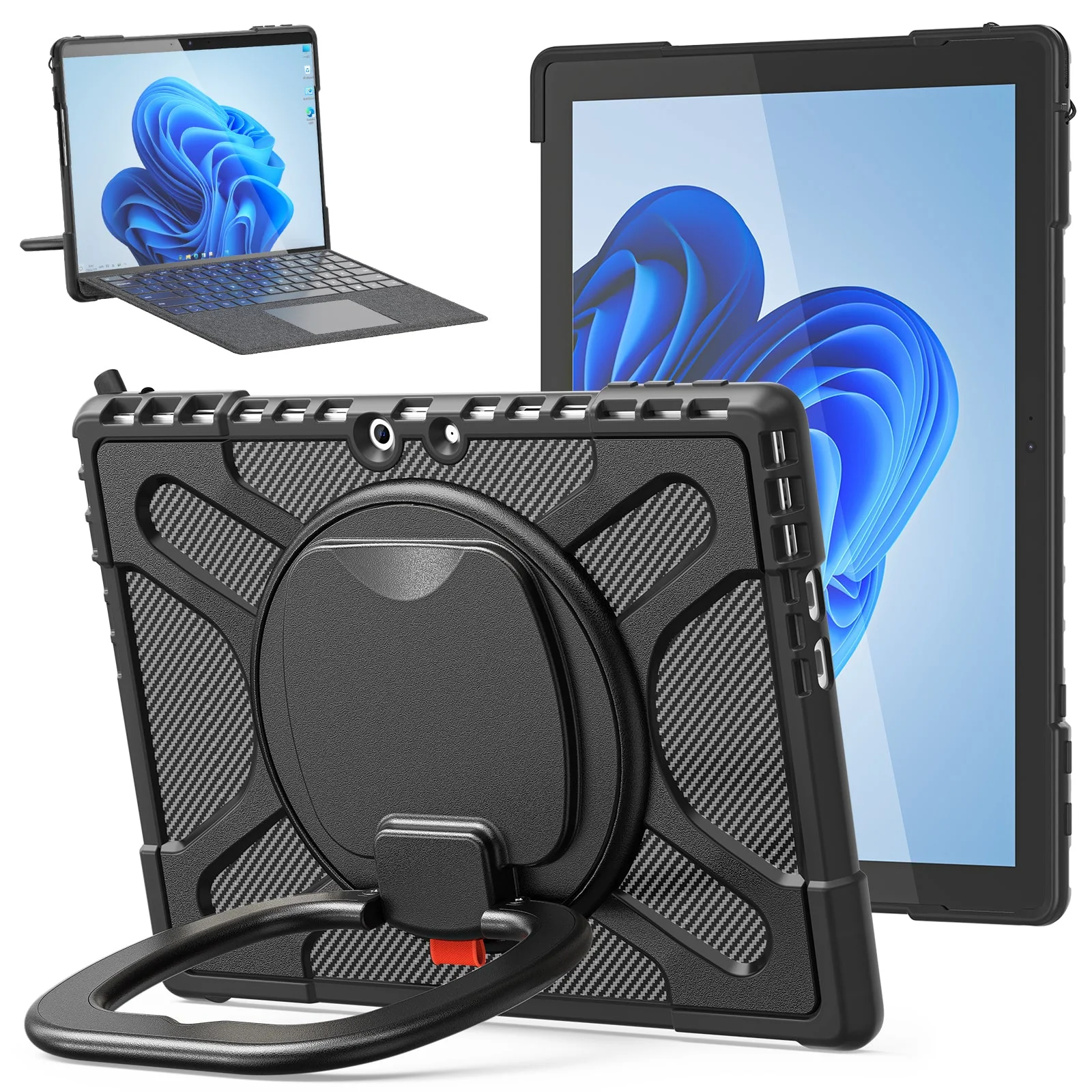 Microsoft Surface Pro 8 (1983) - 360 Degree Rotate Shockproof Heavy Duty Tough Stand Case Cover With Pen Holder - Image 5