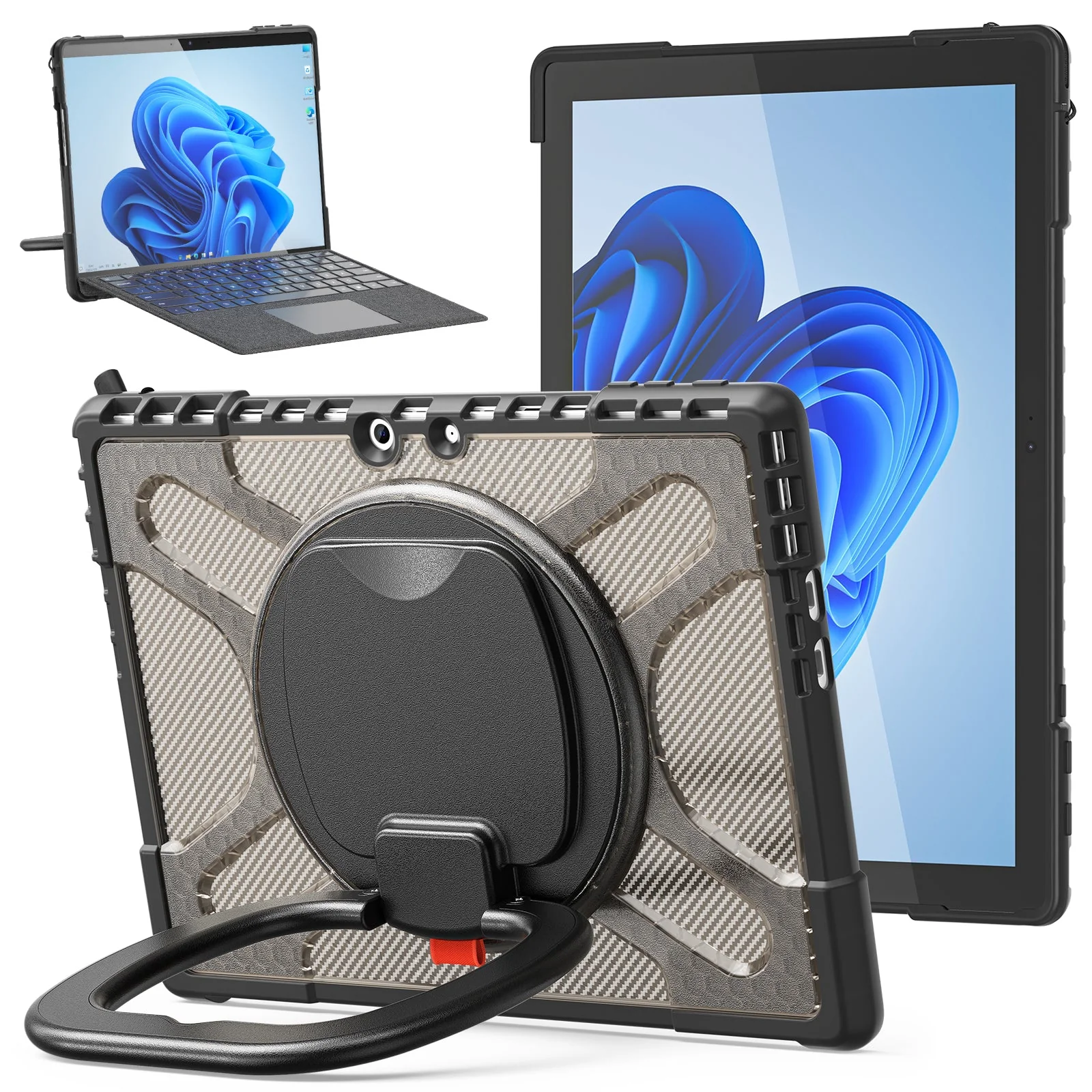 Microsoft Surface Pro 8 (1983) - 360 Degree Rotate Shockproof Heavy Duty Tough Stand Case Cover With Pen Holder - Image 6