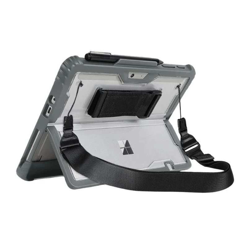 Microsoft Surface Go 1/2/3/4 - Transparent Rugged Hard Shell Cover Case With Hand & Shoulder Strap - Image 10